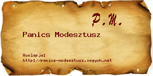 Panics Modesztusz névjegykártya